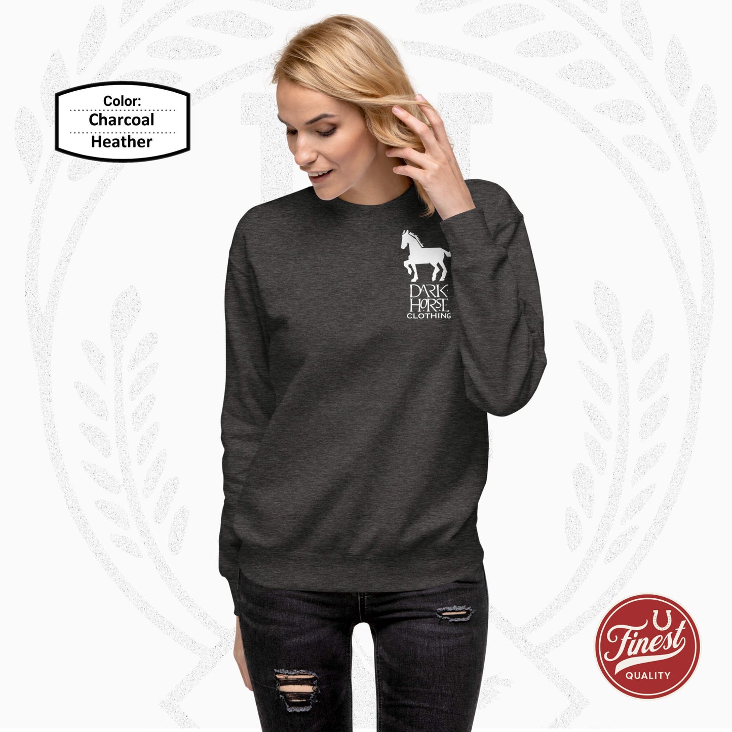 Dark Horse Clothing Big White Logo Unisex Sweatshirt