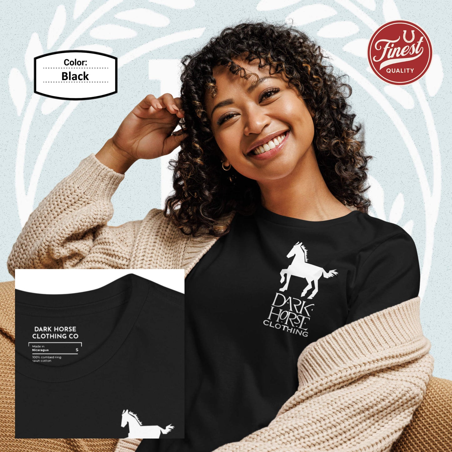 Dark Horse Fun Big White Logo - Women's Short Sleeve Comfortable T-Shirt