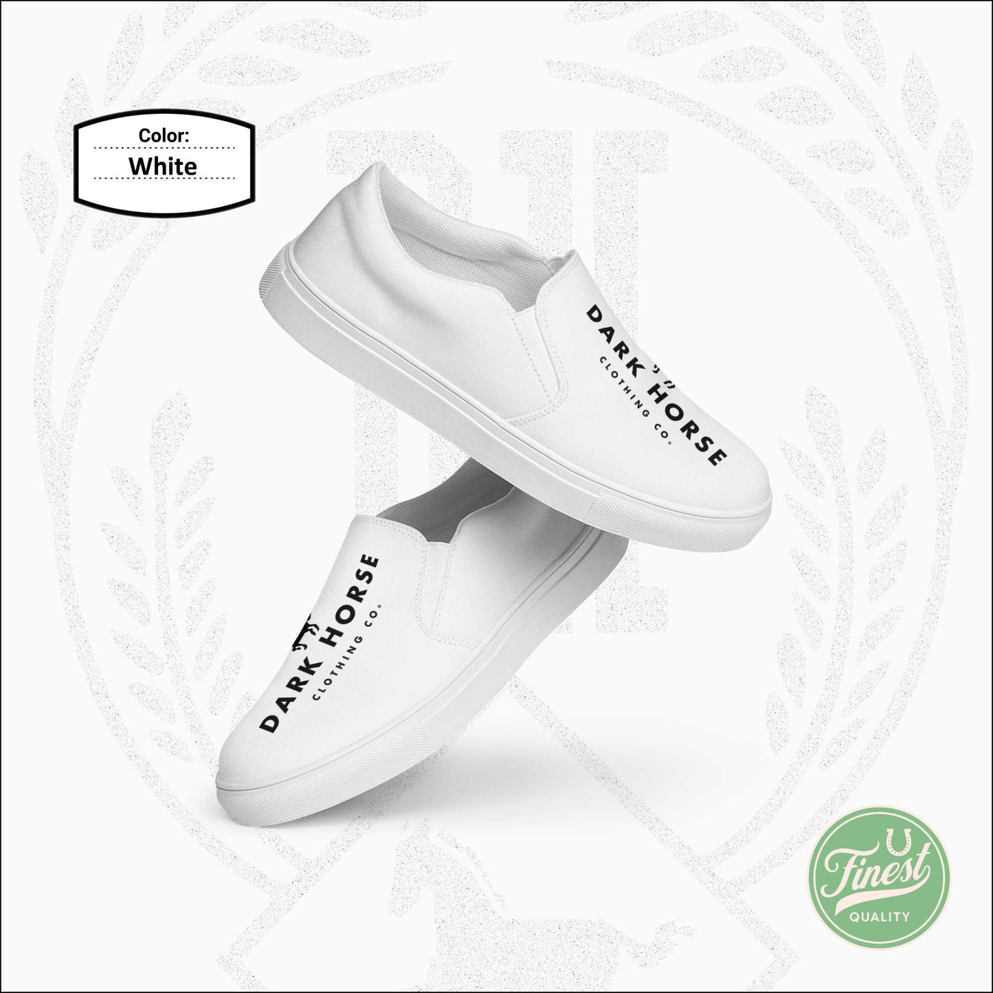 Dark Horse Clothing Co - Women’s Slip-On White Canvas Shoes White Sole