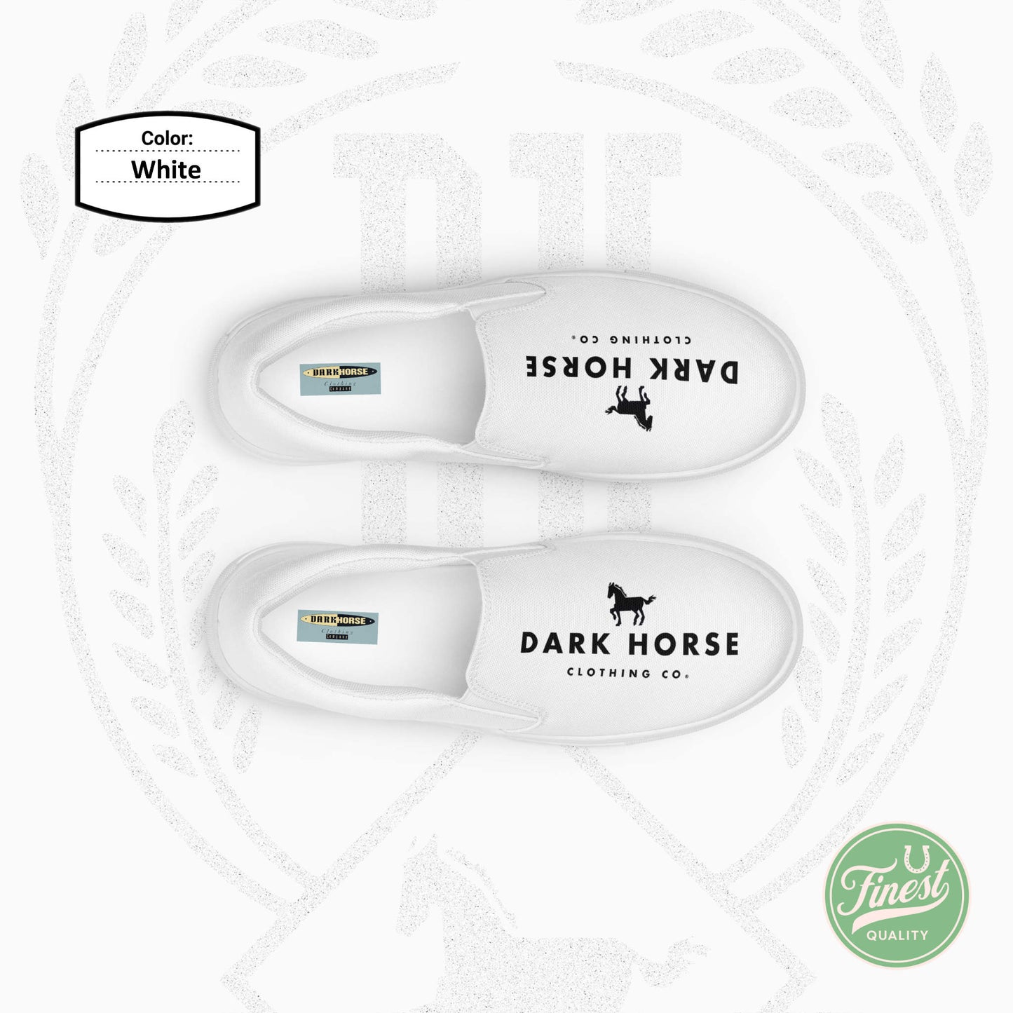 Dark Horse Clothing Co - Women’s Slip-On White Canvas Shoes White Sole