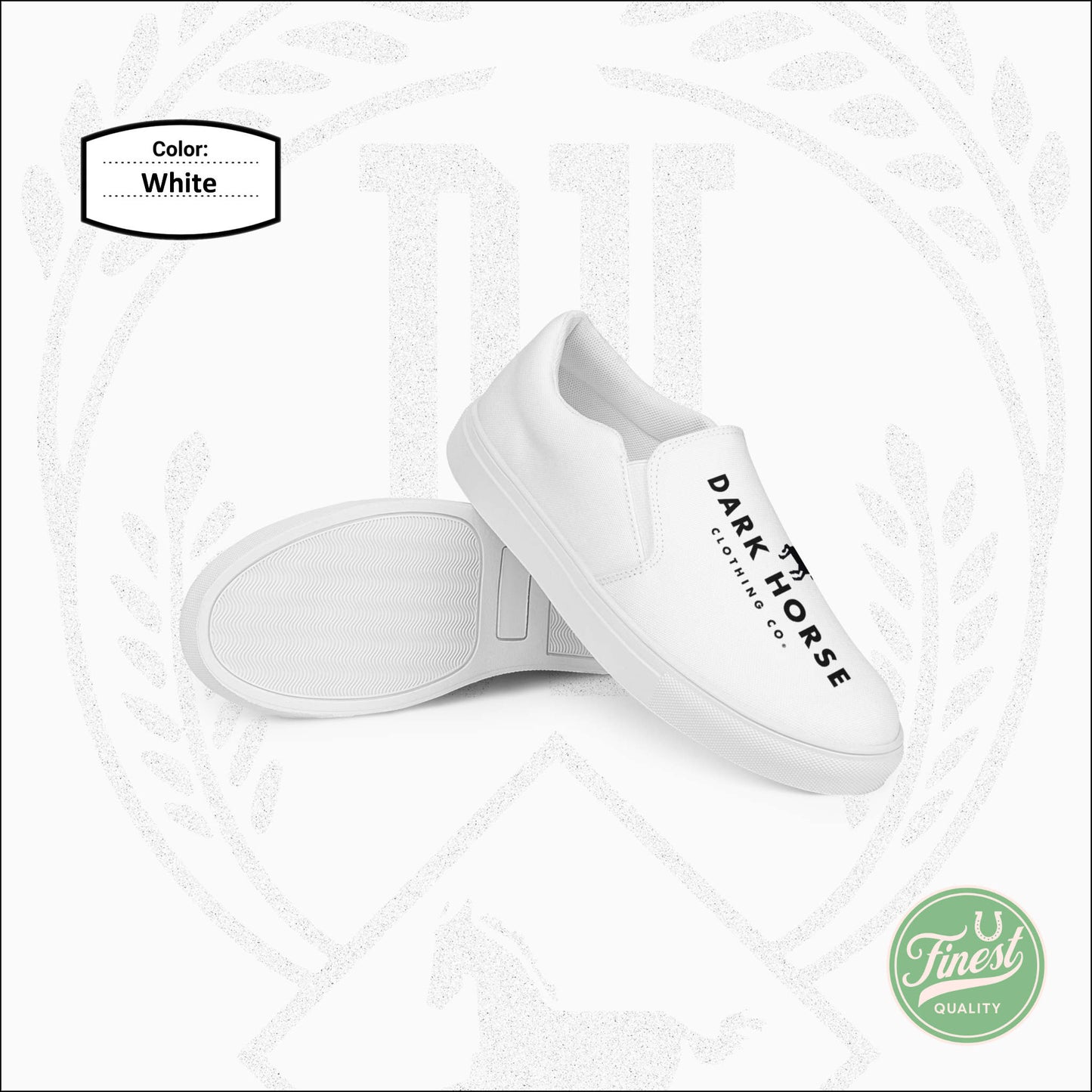 Dark Horse Clothing Co - Women’s Slip-On White Canvas Shoes White Sole