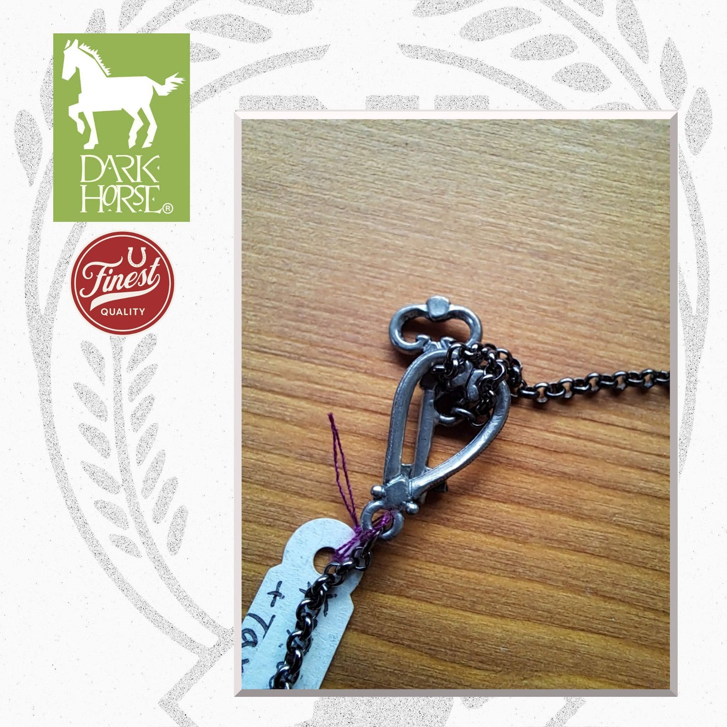 Dark Horse Flying Buta Pewter Necklace